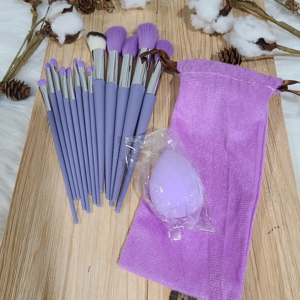 🎉🎉HOST PICK🎉🎉NEW🎉🎉 13PC Purple Brush Set with Travel Bag and Makeup Sponge